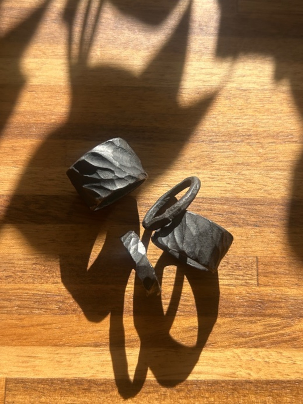 Steel Hammered Rings